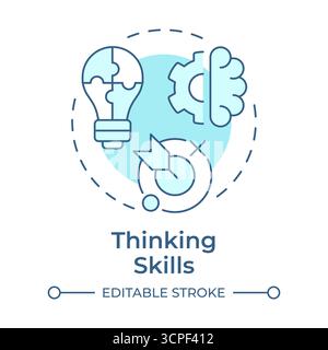 Thinking skills soft blue concept icon Stock Vector