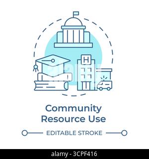Community resource use soft blue concept icon Stock Vector