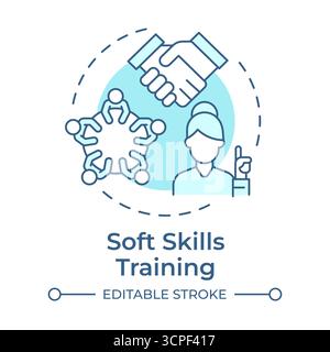 Soft skills training soft blue concept icon Stock Vector