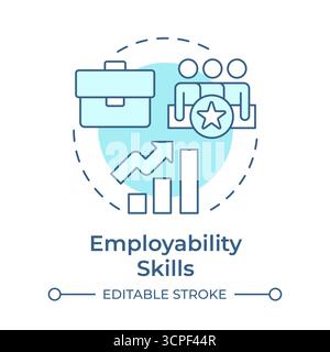 Employability skills soft blue concept icon Stock Vector