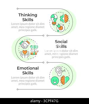 Life skills infographic vertical sequence Stock Vector