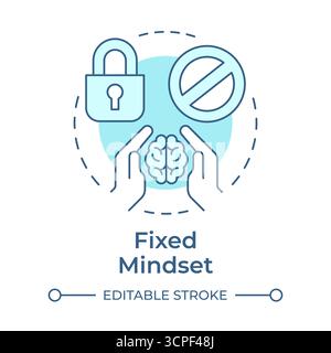 Fixed mindset soft blue concept icon Stock Vector