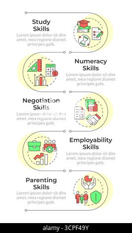 Life skills infographic vertical sequence Stock Vector