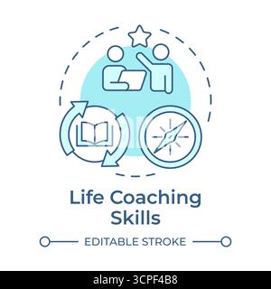 Life coaching skills soft blue concept icon Stock Vector