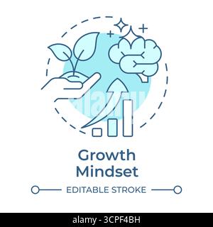 Growth mindset soft blue concept icon Stock Vector
