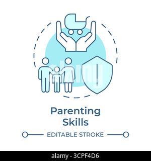 Parenting skills soft blue concept icon Stock Vector