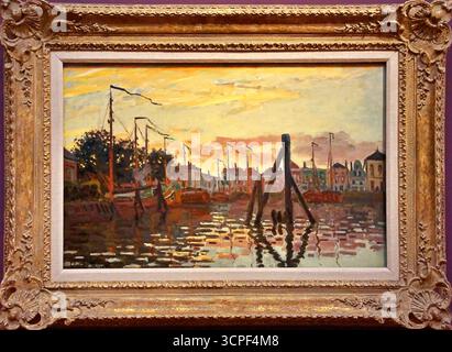 The Port of Zaandam Claude Monet 1871 oil on canvas harbor scene Stock ...