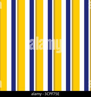 Stripes Seamless Pattern Blue and Yellow Color Design. Line Vertical Pattern Design Stock Vector