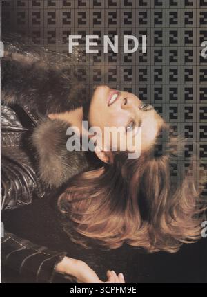 poster advertising FENDI fashion house with Kendall Jenner in