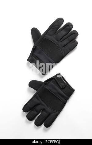 black motorcycle gloves isolated on white background Stock Photo