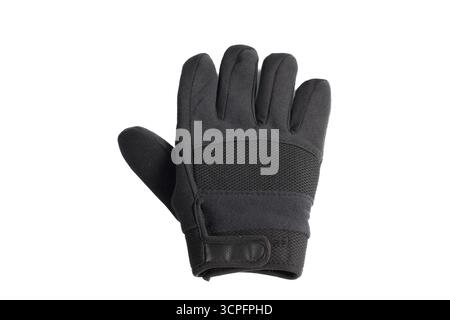 black motorcycle gloves isolated on white background Stock Photo