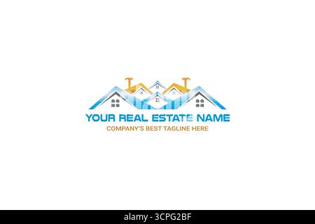 Real estate logo, property logo, construction logo, roof logo,realtor logo, building logo, house logo,building logo, corporate logo,real estate Stock Vector