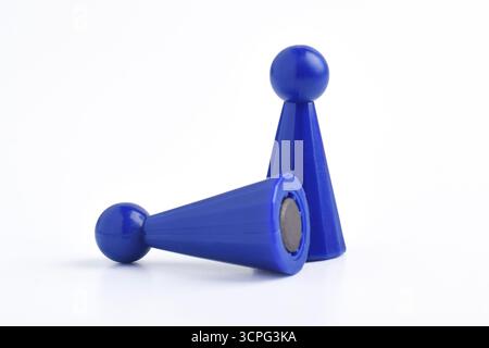 Blue board game pawn isolated on white background Stock Photo