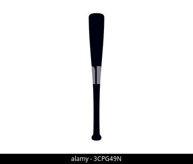 Baseball bat vector silhouette, classic sports equipment icon design Stock Vector