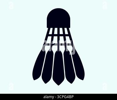 Badminton shuttlecock vector silhouette, minimalist sports icon design Stock Vector