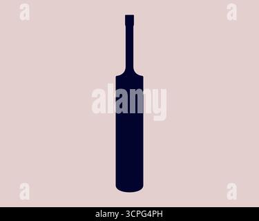 Cricket bat silhouette, sports equipment icon Stock Vector