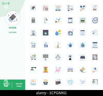 Explore 42 Flat PIXEL perfect vector icons in 128x128 resolution inspired by Clean. Perfect for web and app interfaces. Stock Vector