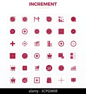 Explore 36 SolidFill PIXEL perfect vector icons in 128x128 resolution inspired by Increment. Perfect for web and app interfaces. Stock Vector