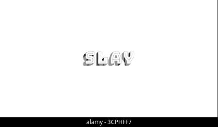 Slay bold line popular internet slang word Stock Vector