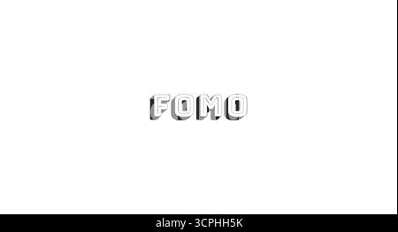 FOMO acronym bold line popular internet slang word Stock Vector