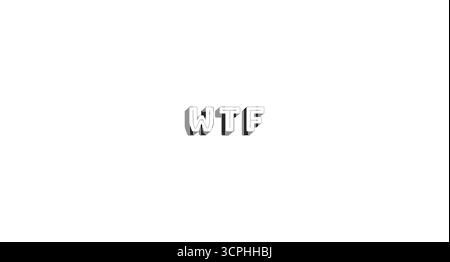 WTF abbreviation bold line popular internet slang word Stock Vector