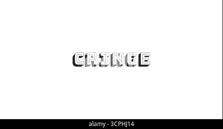 Cringe bold line popular internet slang word Stock Vector