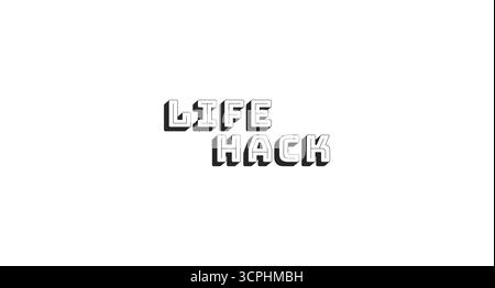 Life hack bold line popular internet slang word Stock Vector