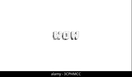 WOW interjection bold line popular internet slang word Stock Vector