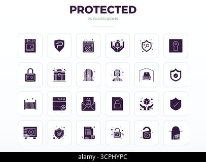 This Protected vector icon pack includes 24 SolidFill designs in 128x128 PIXEL perfect format, perfect for enhancing digital interfaces. Stock Vector