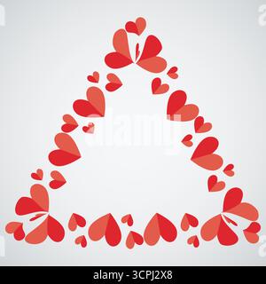Triangle Frames with hearts vector illustration Stock Vector