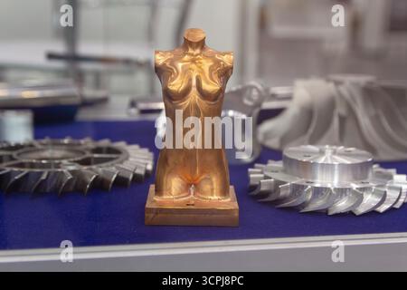 Models object of a large industrial part printed on a 3D printer from metal. Industry Stock Photo
