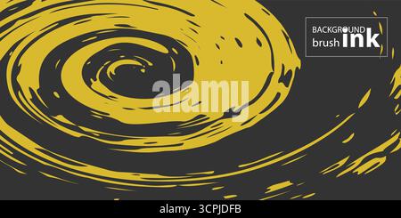 Grunge splatter texture. Drops of liquid paint on a dark background. Smeared abstract ink stains. Place for text Vector Stock Vector