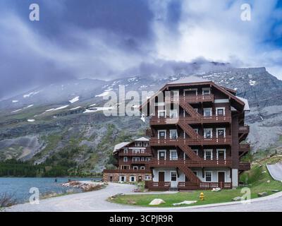 Many Glacier Lodge, Glacier National Park, Montana. Stock Photo
