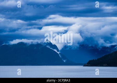 View from the ferry to Vancouver Island, British Columbia, Canada. Stock Photo