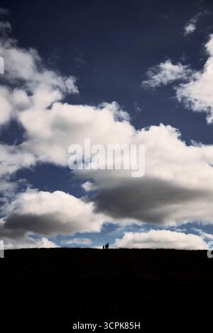 Silhouetted people, Golden Circle, Iceland Stock Photo