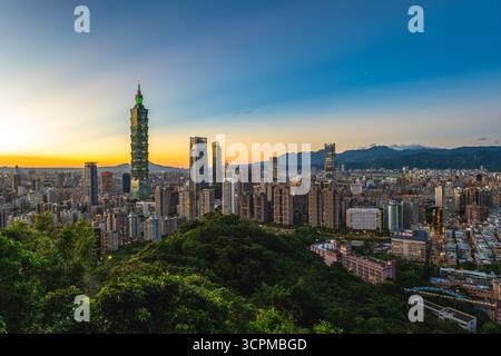 Scenery of Taipei city, the capital of Taiwan Stock Photo
