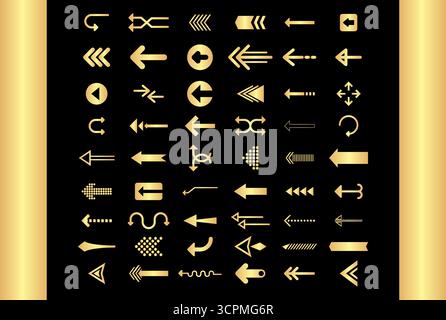 Arrow vector icons set. sketch arrow design for business plan and education Stock Vector