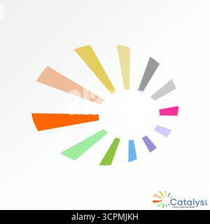 Logo design graphic concept creative premium vector stock image top sell ellipse line like ray develop laser dynamic strip bright shiny vibrant energy Stock Vector