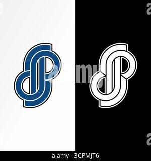 Logo design graphic concept creative premium vector stock image top sell initial DP font flip onnected top down stylish brand to digital fashion sport Stock Vector