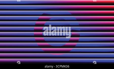 Ribbed Glass Fractal Neon Geometric Background Gradient Colors. Stock Vector