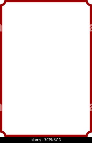 Classic red frame with curved corners for the picture frame or book interior. Stock Vector