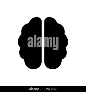 Brain Icon vector icon for medical apps isolated on white Stock Vector