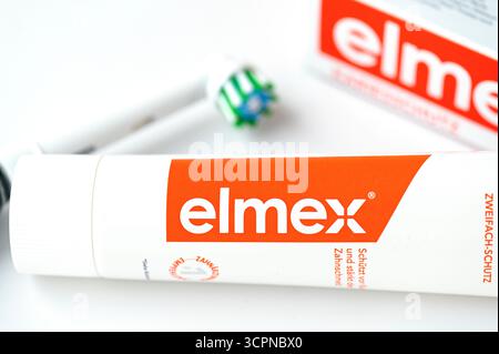 BERLIN - SEPT 27: Tube of Elmex toothpaste in Berlin on September 27.2025 in Germany Stock Photo