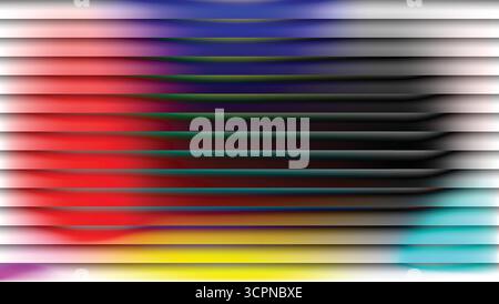 Glass Gradient Fractal Neon Background Vibrant Vertical Gradient Stripes Modern Design. Stock Vector