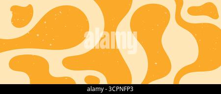 Abstract hippie horizontal background. Zebra groovy color Y2K shapes. Stock Vector
