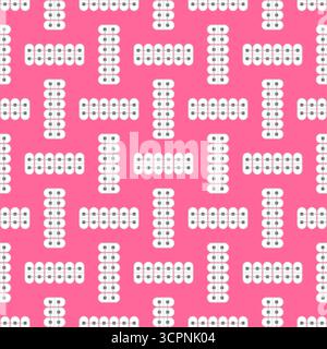 Seamless pattern of teeth with braces on a soft pink background. Perfect for orthodontics, dental care, medical designs, and modern healthcare visuals Stock Vector