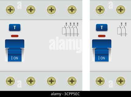 RCCB circuit breaker vector illustration Stock Vector
