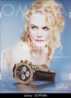 poster advertising OMEGA watch with Nicole Kidman in paper