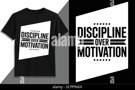 Discipline Over Motivation Quote, Success Mindset and Self-Development Concept Vector Illustration Stock Vector