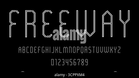 Set of alphabets font letters and numbers modern abstract design with line maze concept vector illustration Stock Vector